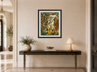 Jules Pascin Print, La visite du dimanche (1919) displayed above a console table