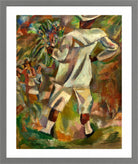 Jules Pascin Print, La visite du dimanche (1919) in a light grey frame