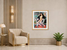 Jules Pascin Print, Le Peintre Et Son Modèle (1910) displayed in an Art Deco interior
