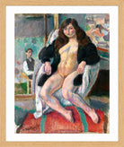 Jules Pascin Print, Le Peintre Et Son Modèle (1910) in an oak frame
