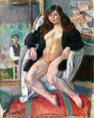 Jules Pascin Print, Le Peintre Et Son Modèle (1910) as an unframed print