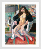 Jules Pascin Print, Le Peintre Et Son Modèle (1910) in a white frame