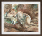Jules Pascin Print, Le repos du modèle (1928) in a brown frame