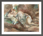 Jules Pascin Print, Le repos du modèle (1928) in a dark grey frame