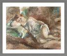 Jules Pascin Print, Le repos du modèle (1928) in a light grey frame
