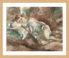 Jules Pascin Print, Le repos du modèle (1928) in an oak frame