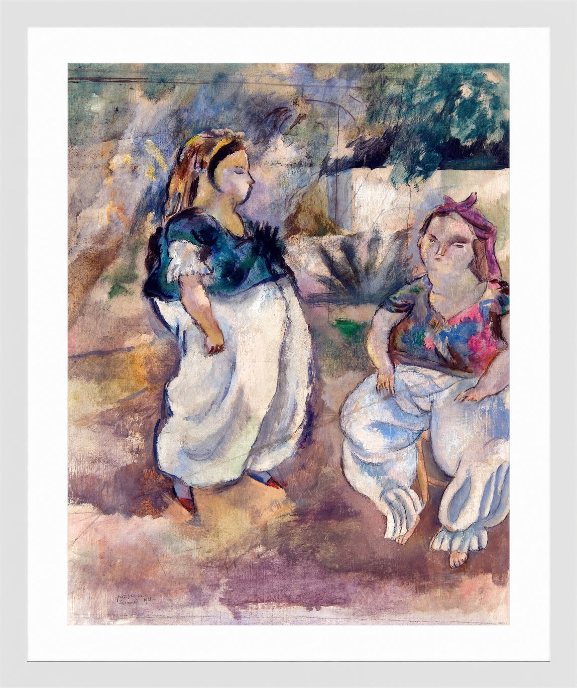 Jules Pascin Print, Les Tunisiennes (1921) in a white frame