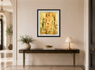 Jules Pascin Print, Modèle nu au chapeau (1927) displayed above a console table