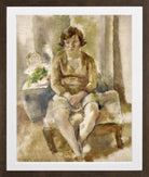 Jules Pascin Print, Nénette, la petite marchande de fleurs (1929) in a brown frame