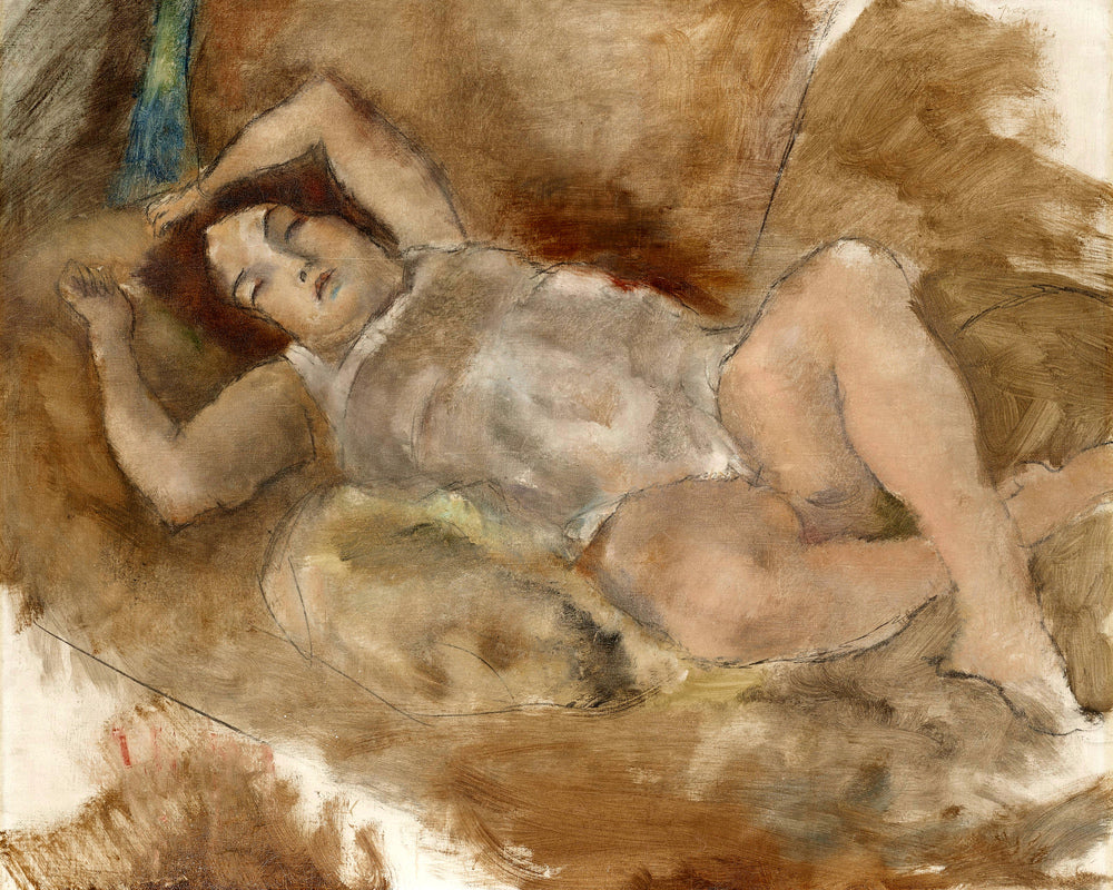 Jules Pascin Print, Nu allongé (1929) as an unframed print