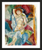 Jules Pascin Print, Nu, Le Bras Levé (1916) in a black frame