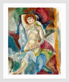 Jules Pascin Print, Nu, Le Bras Levé (1916) in a white frame