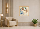Jules Pascin Print, Nu sur un divan (1920) displayed in an Art Deco interior