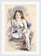 Jules Pascin Print, Nude in a white frame