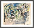 Jules Pascin Print, Parc à la Havanne (1917) in a dark grey frame