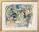 Jules Pascin Print, Parc à la Havanne (1917) in a gold frame