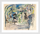 Jules Pascin Print, Parc à la Havanne (1917) in a white frame