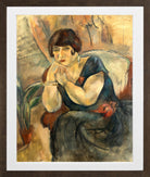 Jules Pascin Print, Portrait de Madame Jeanne Salmon (1925) in a brown frame