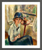 Jules Pascin Print, Portrait d’Hermine David (1916) in a dark grey frame