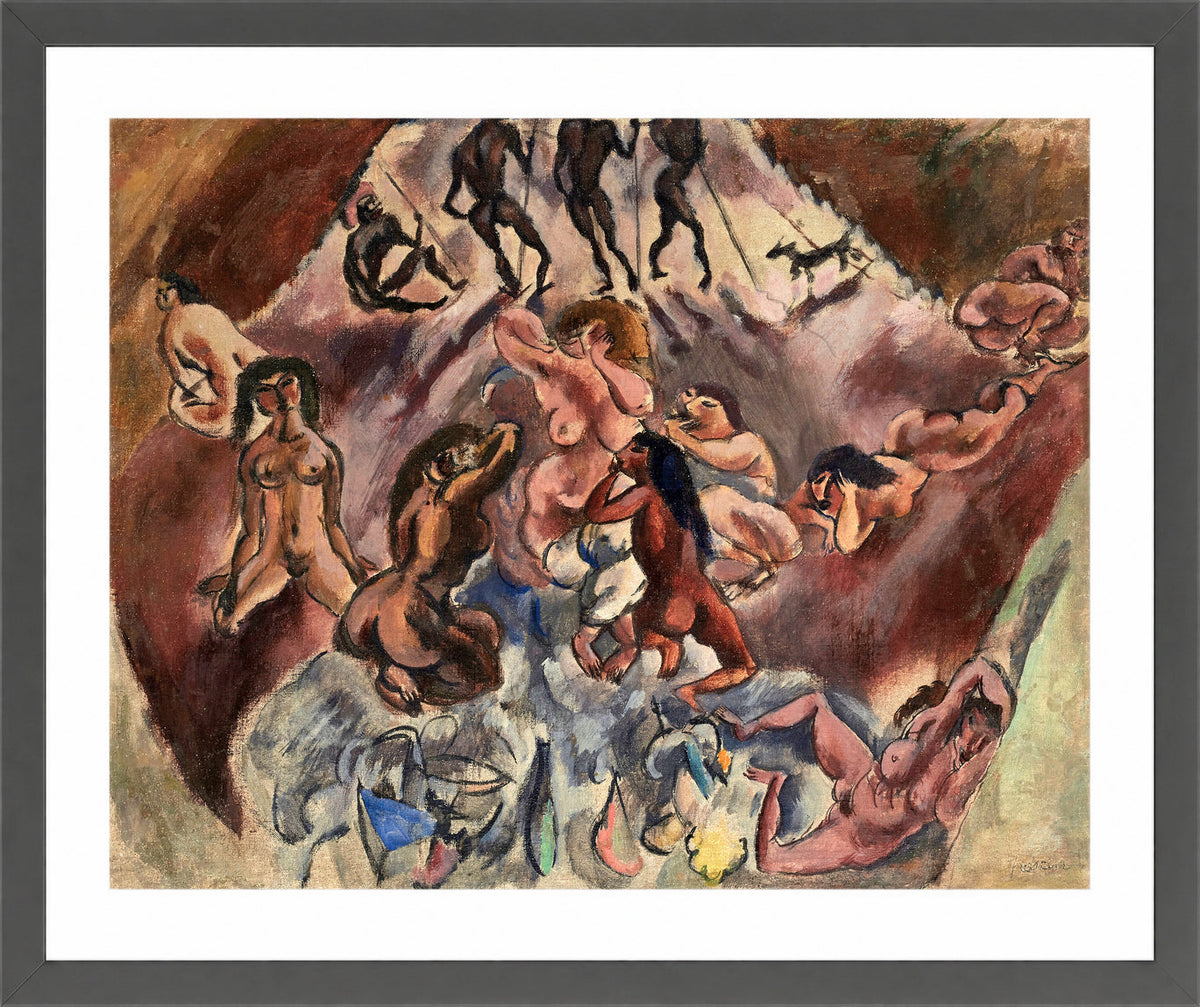 Jules Pascin Print, Réunion infernale (1919) in a dark grey frame