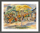 Jules Pascin Print, Southern Landscape (1917) in a dark grey frame
