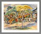Jules Pascin Print, Southern Landscape (1917) in a light grey frame