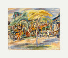 Jules Pascin Print, Southern Landscape (1917) with an off-white border for rolled canvas