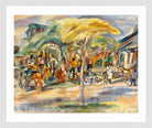 Jules Pascin Print, Southern Landscape (1917) in a white frame