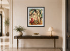 Jules Pascin Print, Trois femmes (1923) displayed above a console table