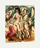 Jules Pascin Print, Trois femmes (1923) with an off-white border for rolled canvas