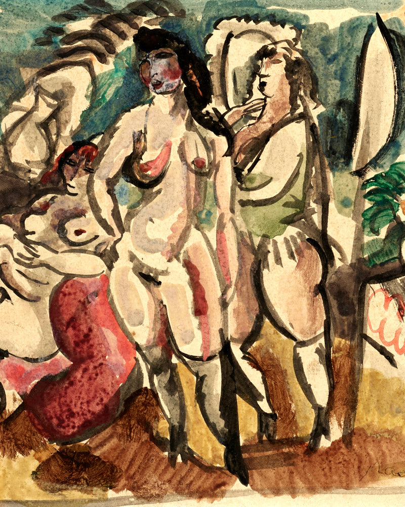Jules Pascin Print, Trois femmes (1923) as an unframed print