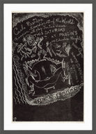Jules Pascin Print, Untitled (Invitation to Party at Jules Pascin’s) (1918) in a dark grey frame