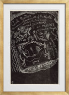 Jules Pascin Print, Untitled (Invitation to Party at Jules Pascin’s) (1918) in a gold frame