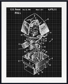 A framed black and white U.S. patent keyboard key patent