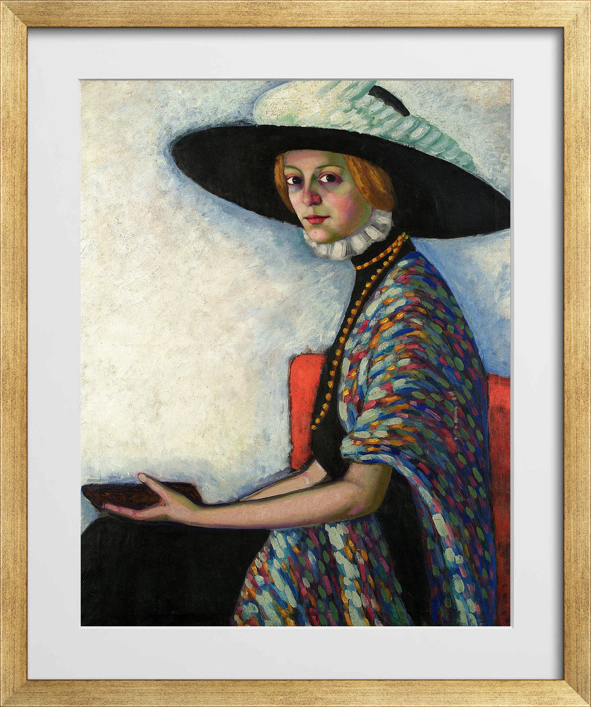 Portrait of Alide Asmus (1912–1913) by Konrad Mägi — gold frame