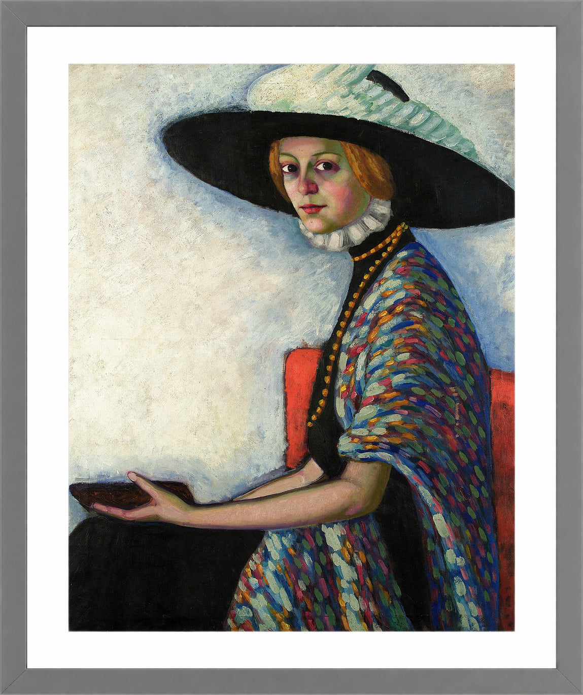 Portrait of Alide Asmus (1912–1913) by Konrad Mägi — light grey frame