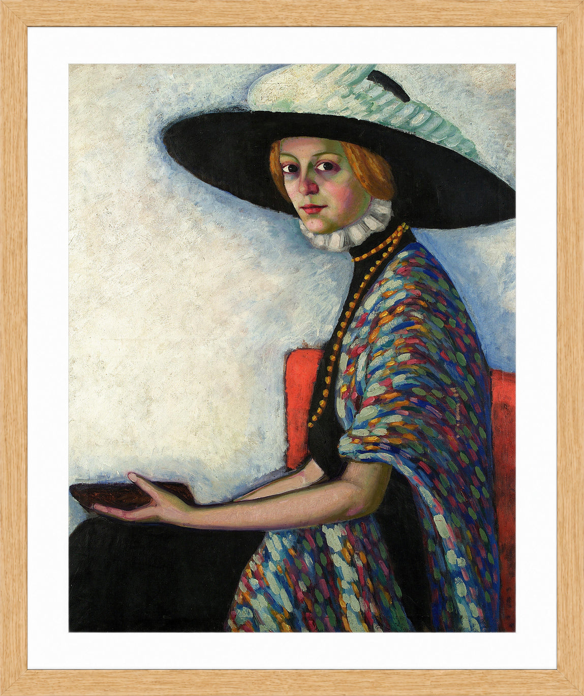 Portrait of Alide Asmus (1912–1913) by Konrad Mägi — oak frame