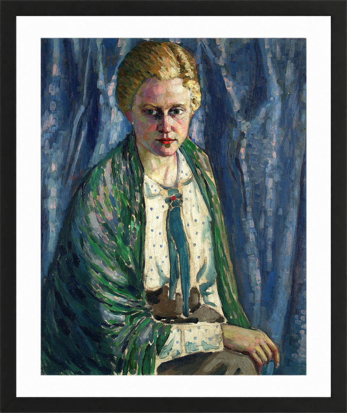 Portrait of Alma Koskel (1916–1917) by Konrad Mägi — black frame