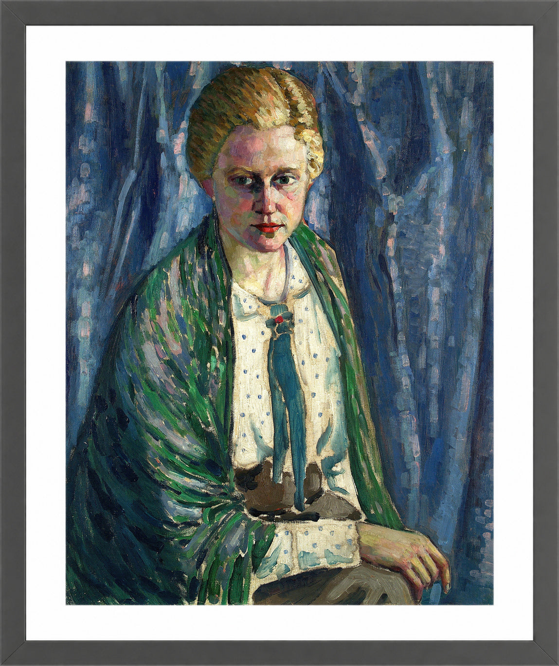 Portrait of Alma Koskel (1916–1917) by Konrad Mägi — dark grey frame
