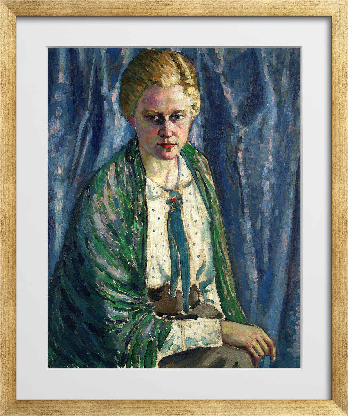 Portrait of Alma Koskel (1916–1917) by Konrad Mägi — gold frame