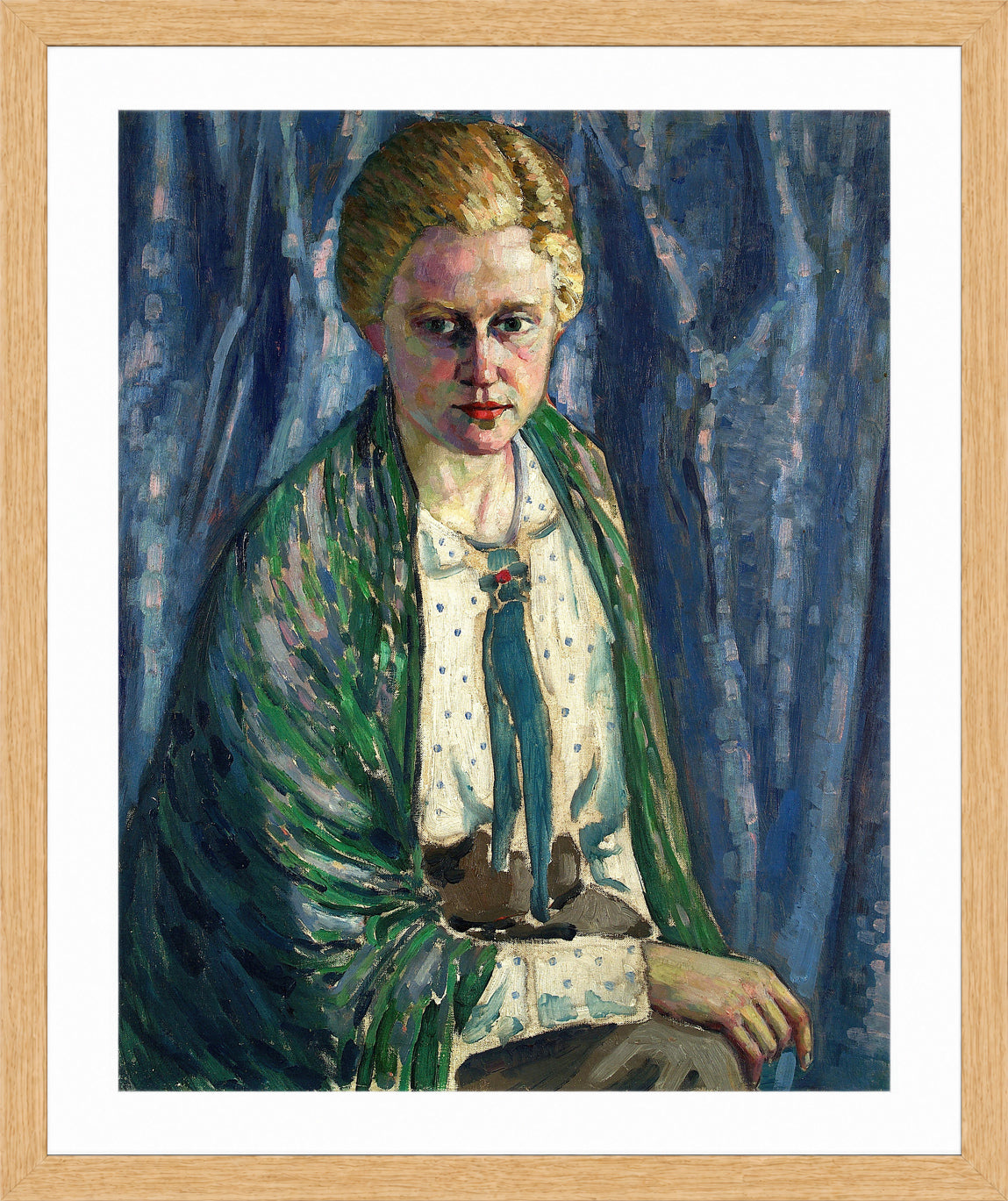 Portrait of Alma Koskel (1916–1917) by Konrad Mägi — oak frame