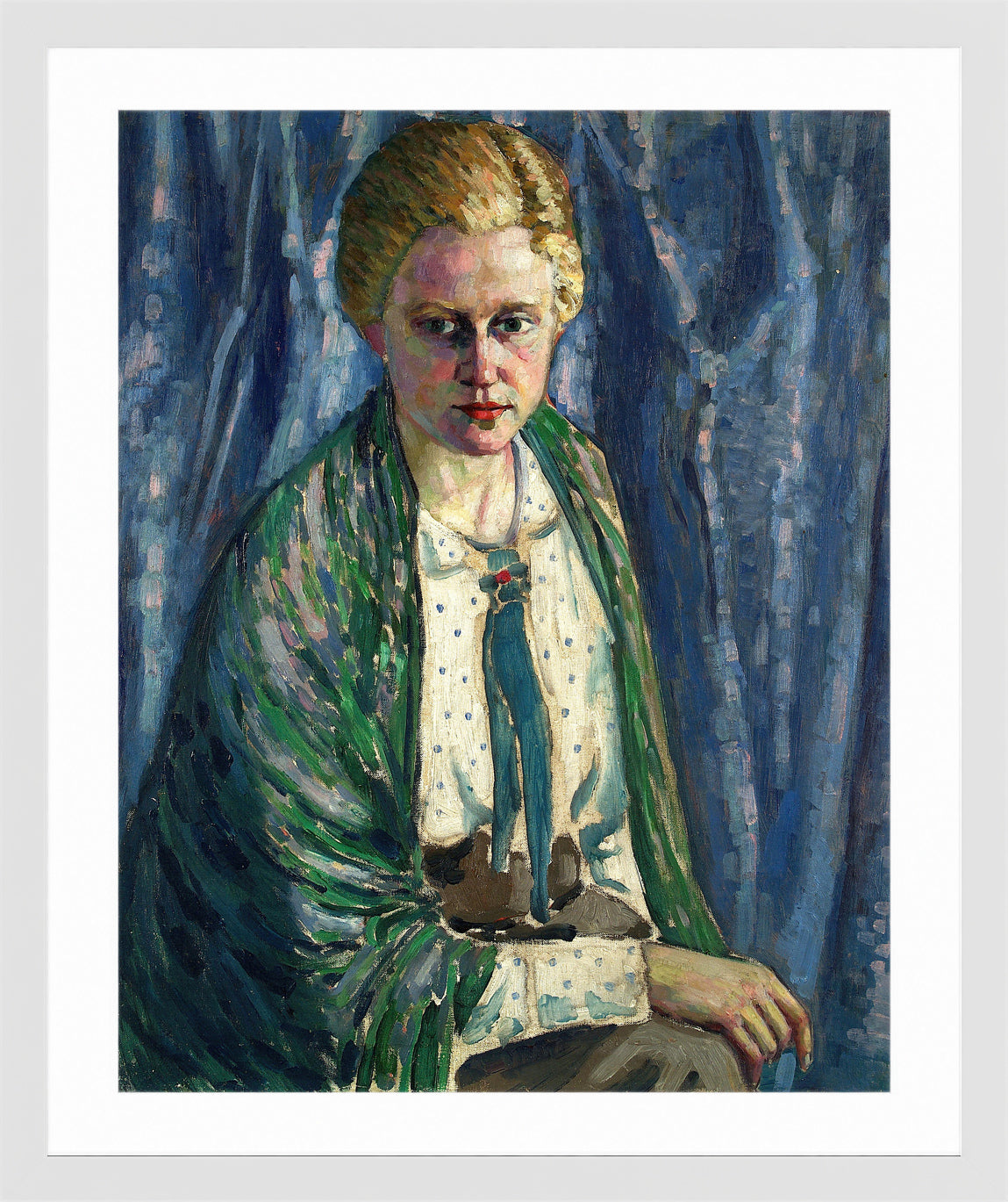 Portrait of Alma Koskel (1916–1917) by Konrad Mägi — white frame
