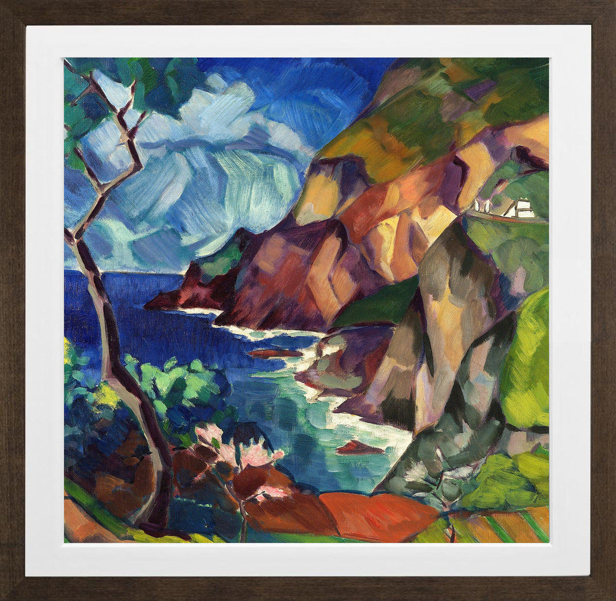 Capri Landscape (1922–1923) by Konrad Mägi — brown frame
