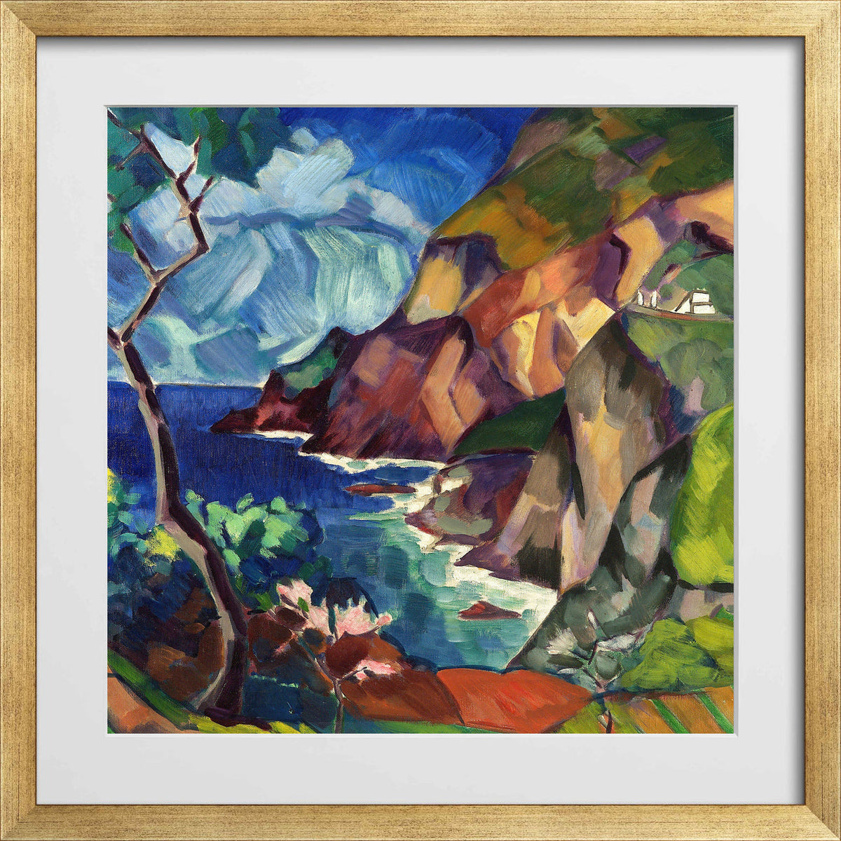 Capri Landscape (1922–1923) by Konrad Mägi — gold frame