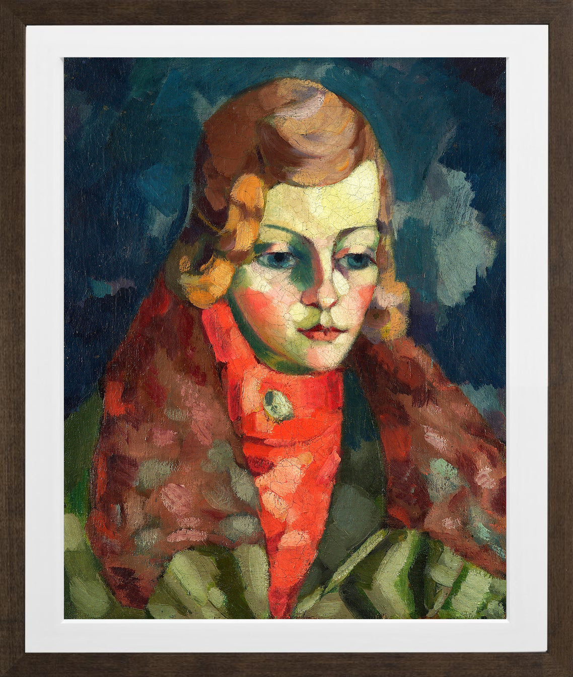 Portrait of a Lady (1923–1924) by Konrad Mägi — brown frame