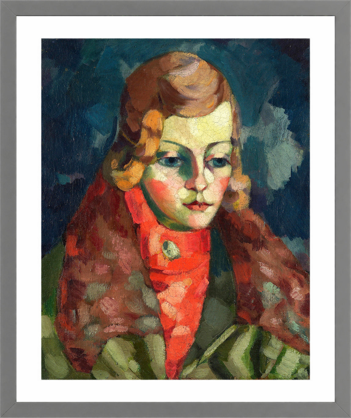 Portrait of a Lady (1923–1924) by Konrad Mägi — light grey frame