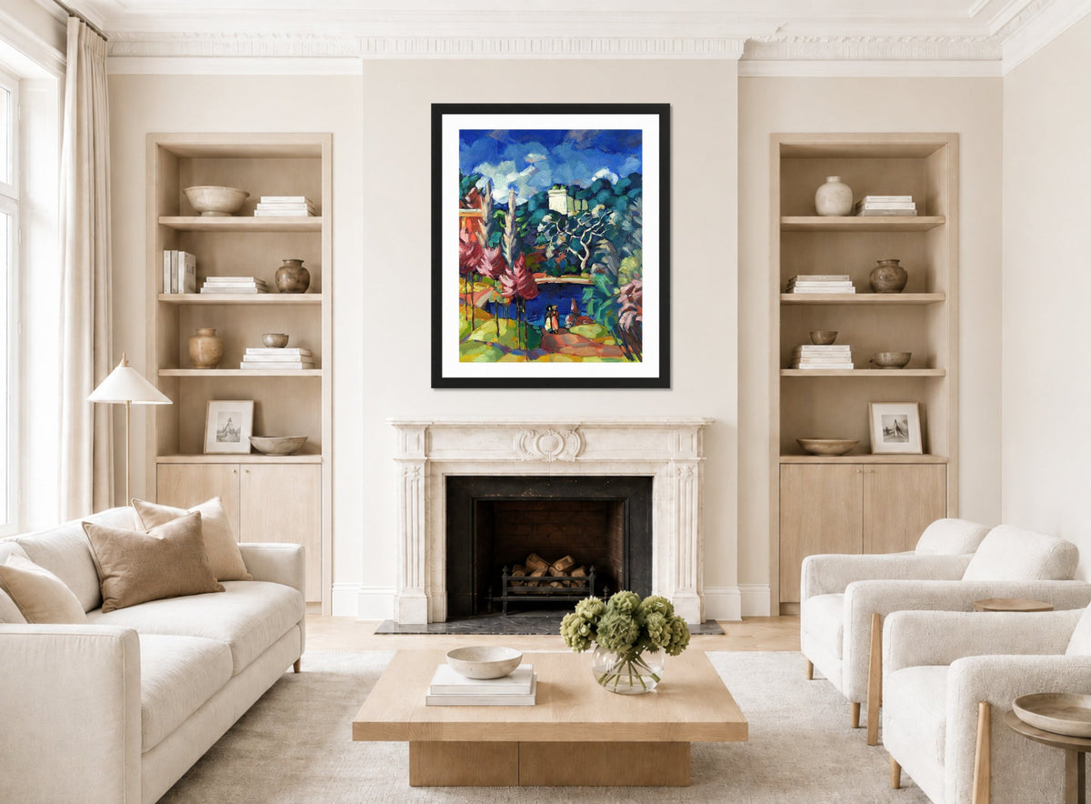 Italian Landscape (1922–1923) by Konrad Mägi — living room roomset