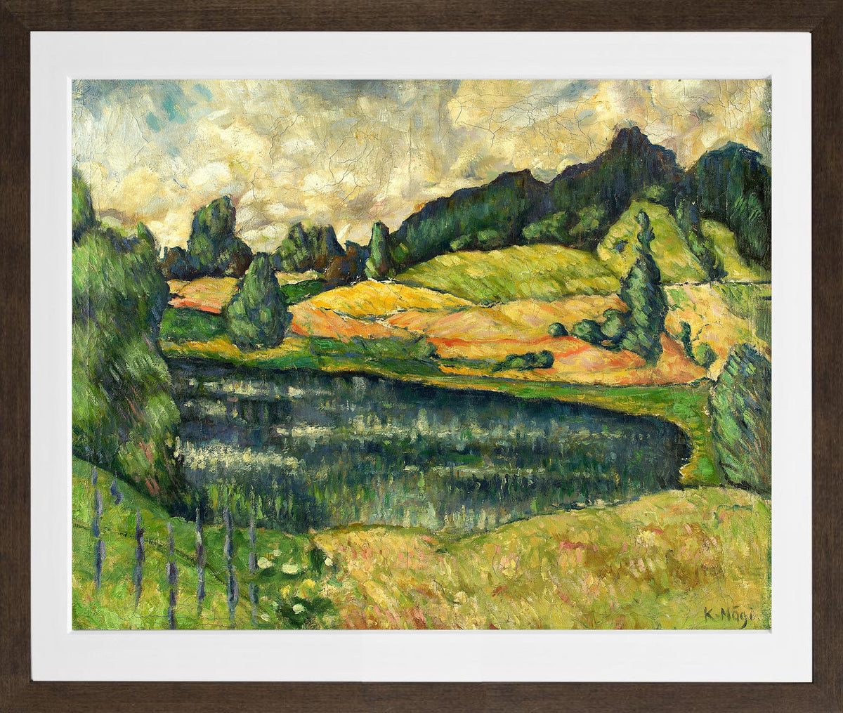 Landscape from Estonia (1915–1916) by Konrad Mägi — brown frame
