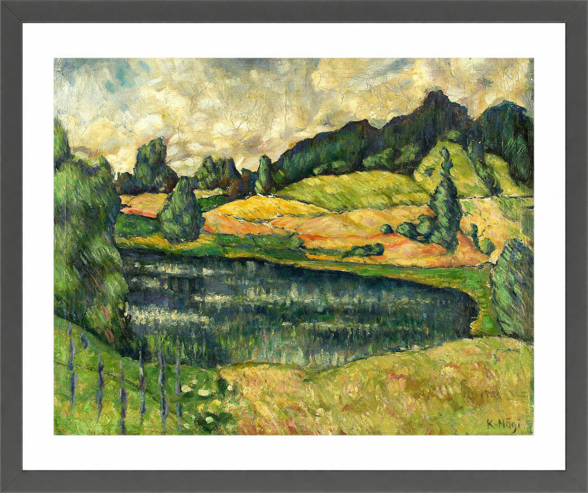 Landscape from Estonia (1915–1916) by Konrad Mägi — dark grey frame