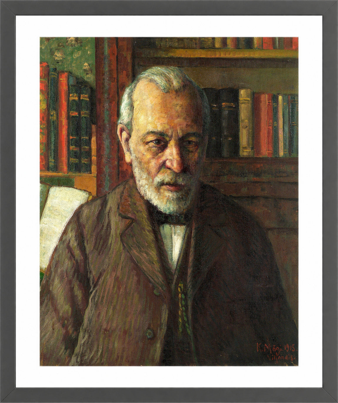 Portrait of the Poet Friedrich Kuhlbars (1915) by Konrad Mägi — dark grey frame